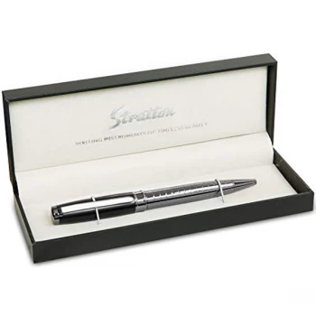 Image of Stratton Rollerball Pen - Gun Metal & Black Lacquer