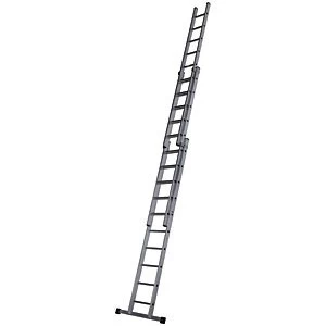 image of Werner Professional 7.44m 3 Section Aluminium Extension Ladder