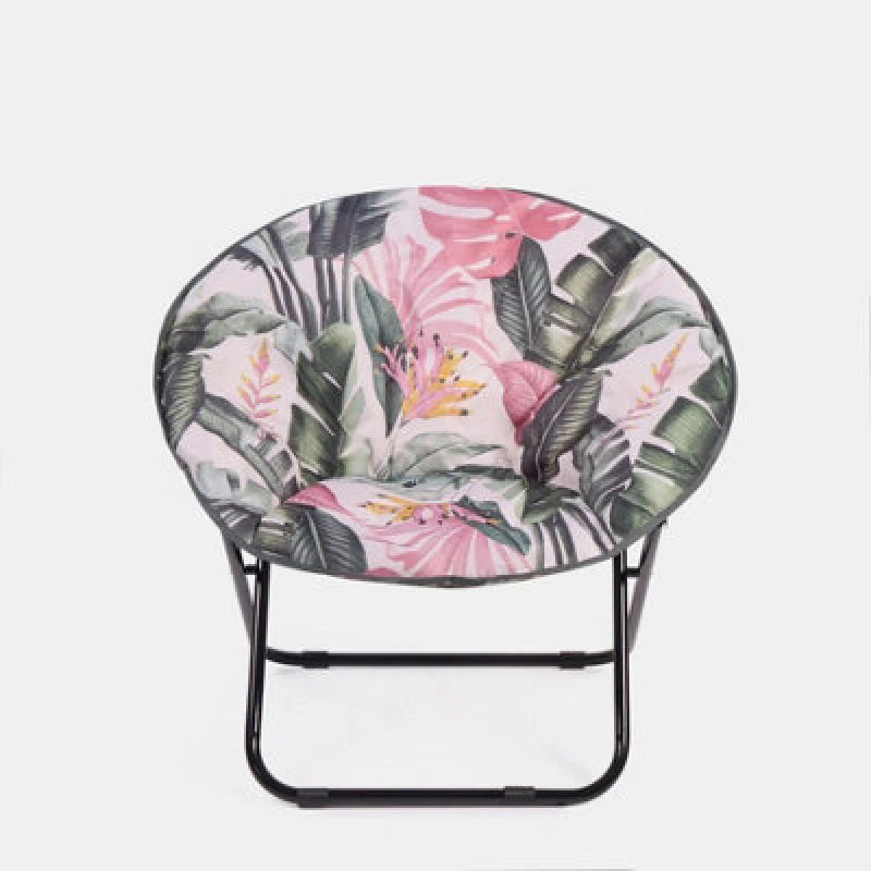 Image of OHS OHS Moon Camping Chair Round Folding Outdoor Garden Seat Travel Picnic in Dark Green Dark Green One Size Unisex 5027434209521