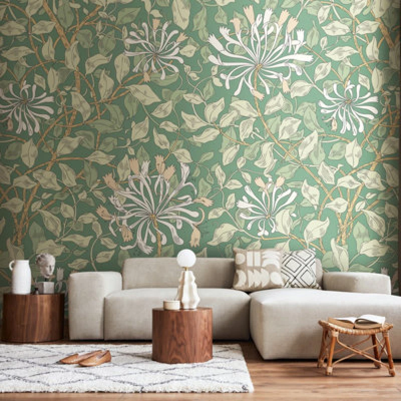 Image of Origin Murals Honeysuckle - Soft Jade Matt Smooth Paste The Wall Mural 350Cm Wide X 280Cm High