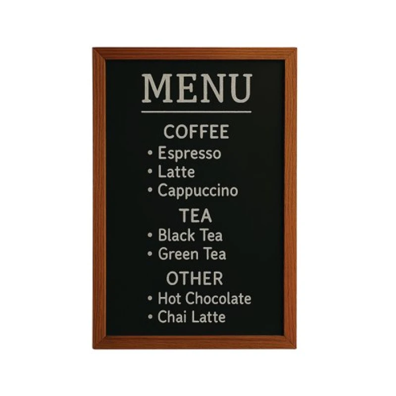 Image of Deflecto Wall Mounted Chalkboard 600x800mm Teak WCB-60-80-TE DF91450 DF91450