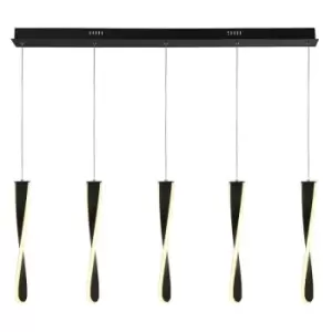 Image of Searchlight PADDLE - LED 5 Light Bar Ceiling Pendant - Black