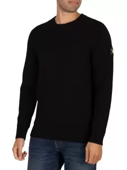 Image of Shoulder Detail Crew Knit