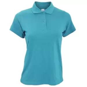 image of B&C Safran Pure Ladies Short Sleeve Polo Shirt (L) (Atoll)