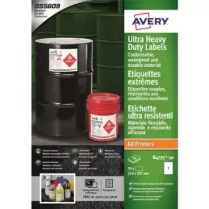 Image of Avery B4775-50 self-adhesive label Rectangle Permanent White 50 pc(s)
