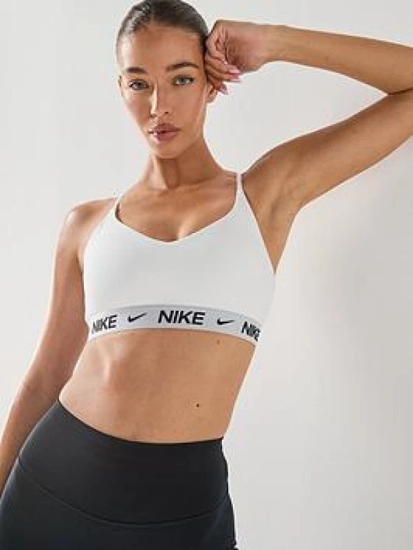Image of Nike Indy Light Support Womens Padded Sports Bra - White Female 12