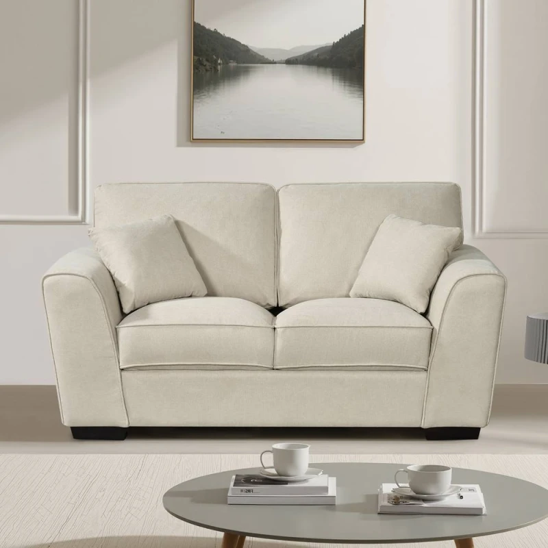Image of Artemis Home Arlington 2 Seat Fabric Sofa in Ecru Size: 2 Seater Ecru Unisex 2 Seater