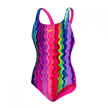 Image of Speedo Medalist Swimsuit Girls - Begonia/Cobalt