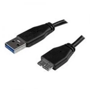 image of StarTech.com 1m (3ft) Slim SuperSpeed USB 3.0 A to Micro B Cable - M/M