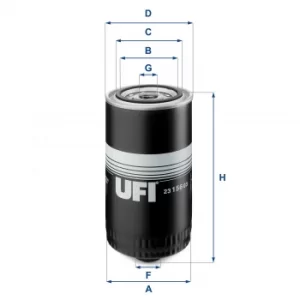 image of 2315603 UFI Oil Filter Oil Spin-On