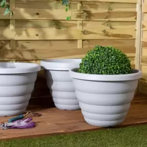Image of Wham Set 4 Beehive 48cm Round Pot Cement Grey
