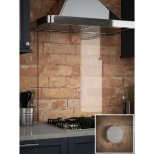 image of Splashback - Clear Glass Kitchen (Brushed Caps) 600mm x 750mm - Clear