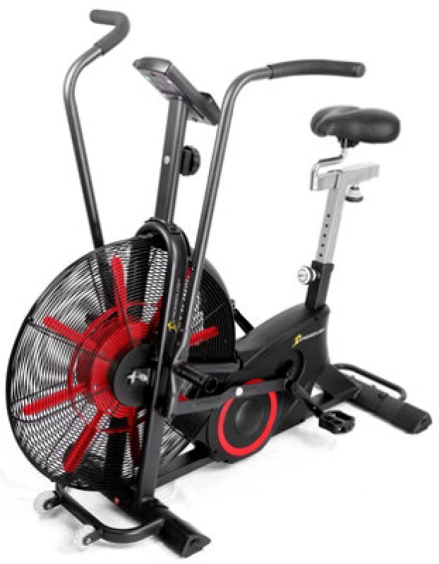 Image of STRONGOLOGY Strongology TITANIUM Assault Bike Adjustable Resistance Dual Belt Magnetic 24" Fan Professional Air Bike with Clear LCD Display Assault Bi