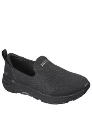 Skechers Go Walk Outdoor Water Repellent Slip On Plimsolls, Black, Size 8, Women