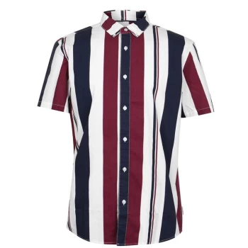 Image of Soviet Short Sleeve Shirt Mens - Wht/Burg/Navy