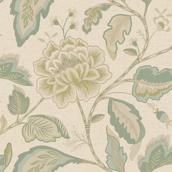 Belgravia Decor Maya Floral Sage Textured Wallpaper