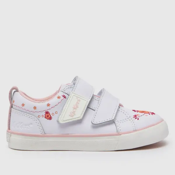 Image of Kickers white & pink tovni twin happy Girls Toddler trainers White & Pink UK 7 (EU 24)