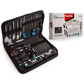 image of P-52065 78 Piece Technicians Tool Kit with Fold Out Material Zip Case - Makita