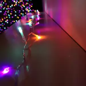 Image of 200 LED 16m Premier Christmas Outdoor Multi Function Timer Lights with Clear Cable in Rainbow