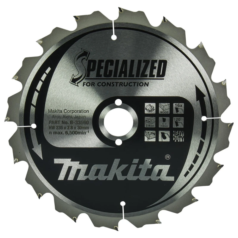Image of Makita SPECIALIZED Circular Saw Blade for Knot and Nail Cutting B-33560 Diameter: 235mm