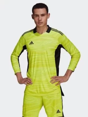 Image of adidas Condivo 21 Primeblue Long Sleeve Goalkeeper Jersey, Yellow Size XS Men