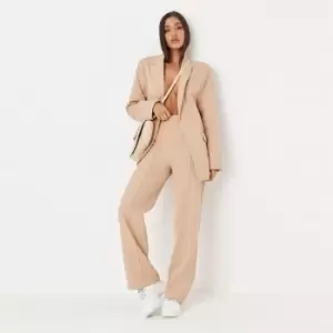 Image of Missguided Tailored Straight Leg Trousers - Neutral