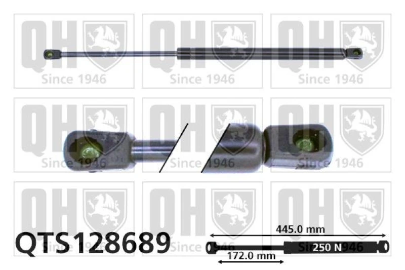 Image of QUINTON HAZELL Tailgate strut QUINTON HAZELL QTS128689