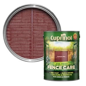 Image of Cuprinol Less mess fence care Autumn red Matt Wood Paint 5L