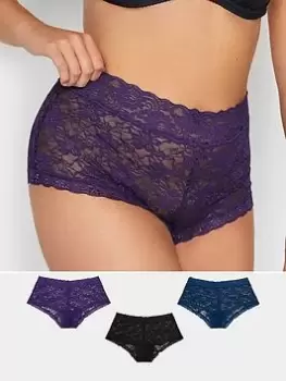 Image of Yours 3 Pack Lace Short Berries, Purple, Size 14-16, Women