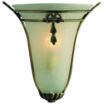 image of Searchlight - 1 Light Indoor Half Wall Washer Light Bronze with Frosted Scavo Glass, E14