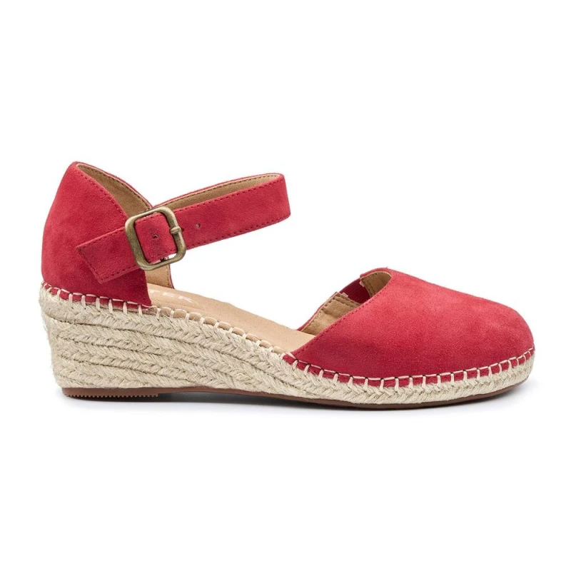 Image of Hotter Womens 'Pacific' Wedge Sandals in Scarlet Size: 4 Scarlet Female 4