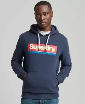 Image of Superdry Mens Vintage Core Logo Seasonal Hoodie Navy / Atlantic Navy - Size: L