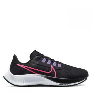 Image of Nike Air Zoom Pegasus 38 Womens Running Shoe - Black/Pink