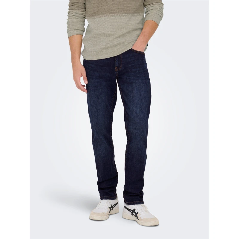 Image of Only and Sons Mens Mat Tapered Jeans Dark Blue Denim male 32W R