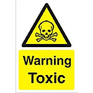 image of Warning Sign Toxic Fluted Board 60 x 40 cm