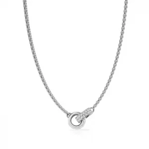 image of Guess Silver Tone Crystal Linked Ring Necklace