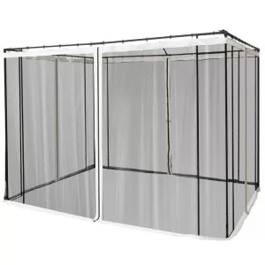 image of Outsunny Replacement Mesh Mosquito Netting Screen Walls for 10 x 10ft Patio Gazebo, 4-panel Sidewalls with Zippers (Wall Only, Canopy Not Included)