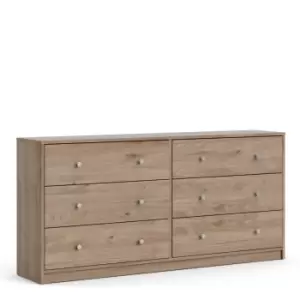 image of May Chest Of 6 Drawers (3+3) In Jackson Hickory Oak Effect