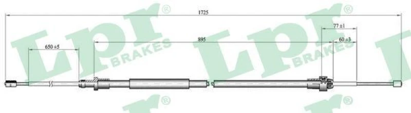 Image of LPR Handbrake cable LPR C1666B
