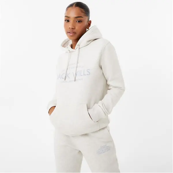 Image of Jack Wills Hunston Graphic Logo Hoodie - White 18