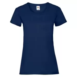 Image of Fruit Of The Loom Ladies/Womens Lady-Fit Valueweight Short Sleeve T-Shirt (Pack Of 5) (L) (Navy)
