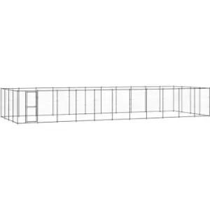 Image of Vidaxl - Outdoor Dog Kennel Steel 53.24 m² Black