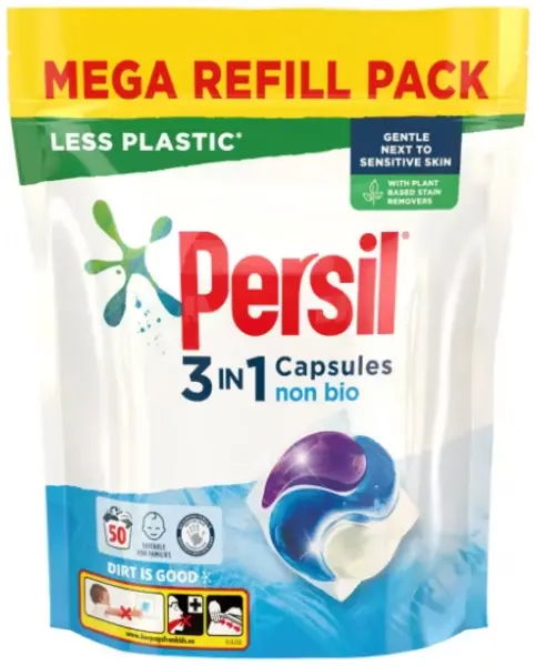 image of Persil 3-in-1 Non Bio Washing Capsules 50x Washes