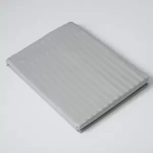 Image of Belledorm 540 Thread Count Satin Stripe Flat Sheet (Single) (Platinum)