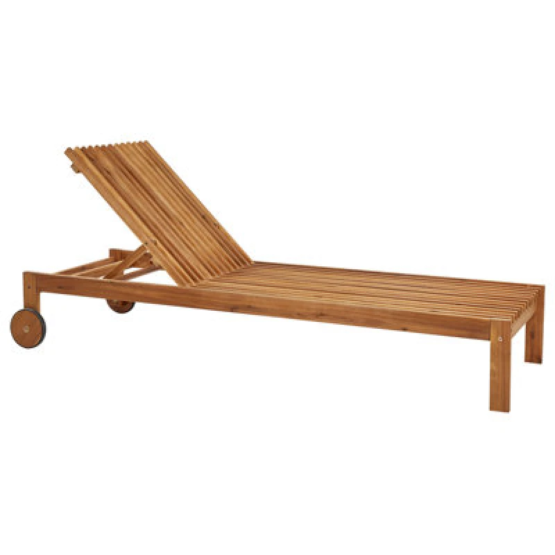 Image of Beliani Sun Lounger Bellano Reclining Acacia Wood Brown
