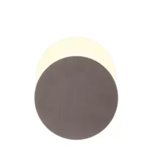 Image of Magnetic Base Wall Lamp, 12W LED 3000K 498lm, 20, 19cm Round Bottom Offset, Coffee, Acrylic Frosted Diffuser