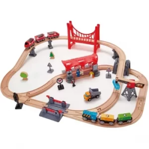 image of Hape Busy City Rail Playset