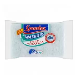 Image of Spontex Non Scratch Washups (Pack Of 2) (Pack of 2) (Blue) - Blue