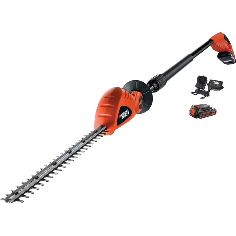 Image of Black and Decker GTC1843L 18v Cordless Long Articulating Hedge Trimmer 430mm 2 x 2ah Li-ion Battery Charger GTC1843LD2