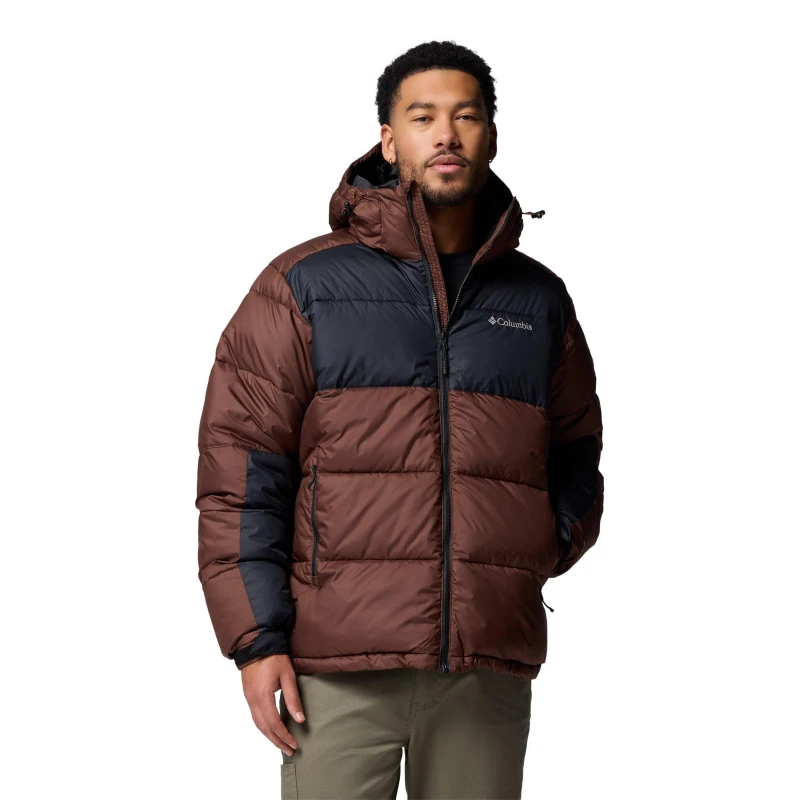 Image of Columbia Mens Pike Lake Hooded Water-Resistant Insulated Puffer Jacket Tobacco male Medium